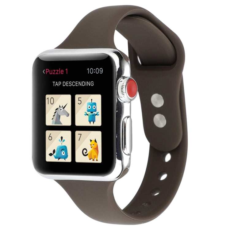 Thin Silicone Double Buckle Replacement Wrist Strap, For Apple Watch Series 8&7 41mm / SE 2&6&SE&5&4 40mm / 3&2&1 38mm