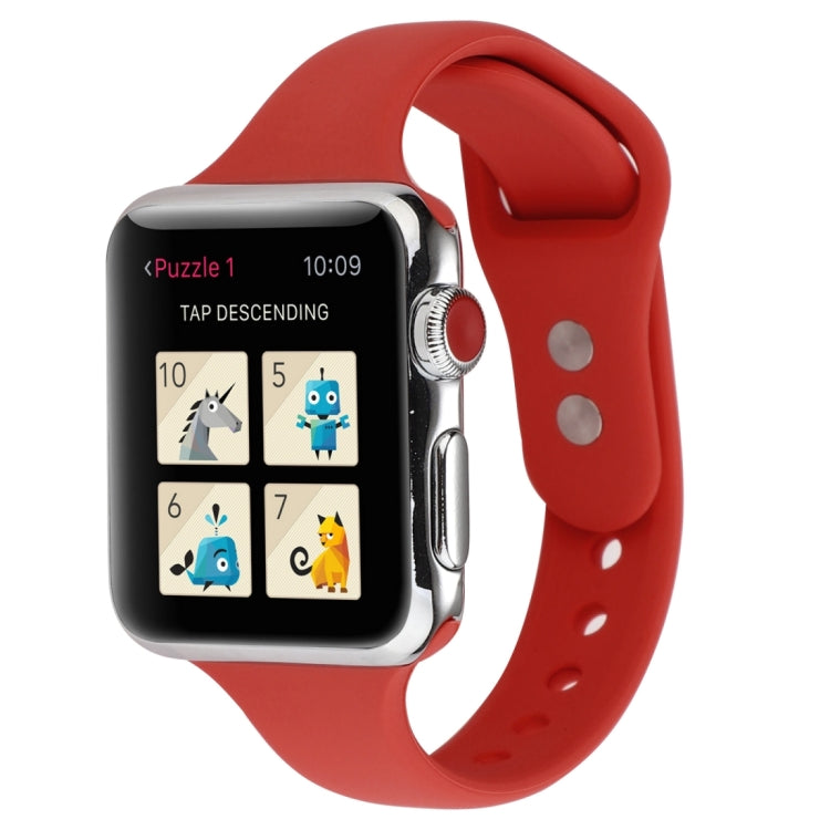 Thin Silicone Double Buckle Replacement Wrist Strap, For Apple Watch Series 8&7 41mm / SE 2&6&SE&5&4 40mm / 3&2&1 38mm