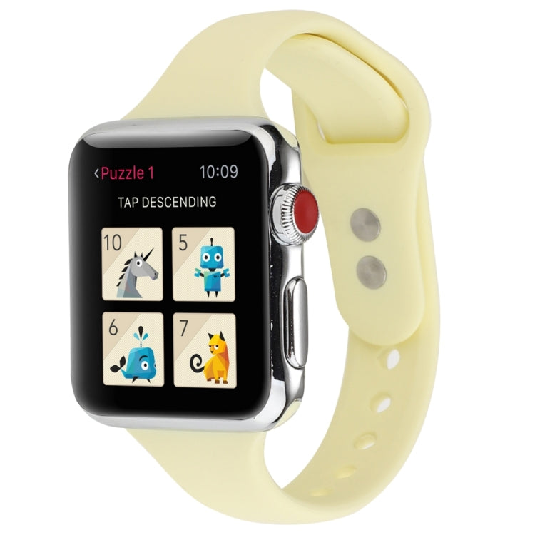 Thin Silicone Double Buckle Replacement Wrist Strap, For Apple Watch Series 8&7 41mm / SE 2&6&SE&5&4 40mm / 3&2&1 38mm