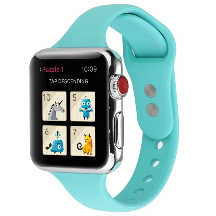 Thin Silicone Double Buckle Replacement Wrist Strap, For Apple Watch Series 8&7 41mm / SE 2&6&SE&5&4 40mm / 3&2&1 38mm