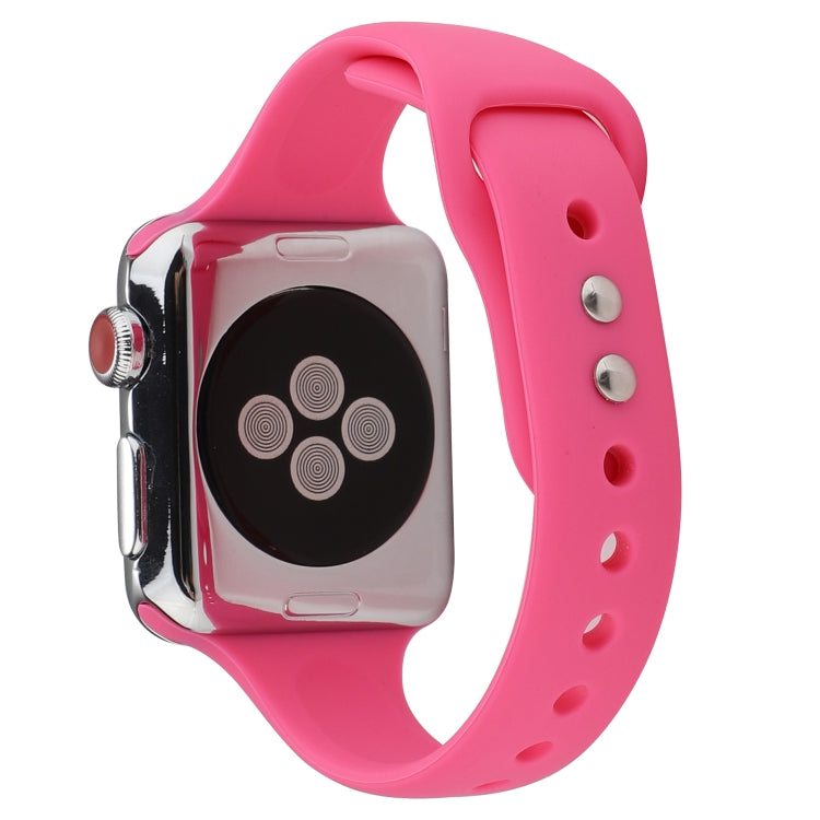 Thin Silicone Double Buckle Replacement Wrist Strap, For Apple Watch Series 7 41mm / 6 & SE & 5 & 4 40mm / 3 & 2 & 1 38mm