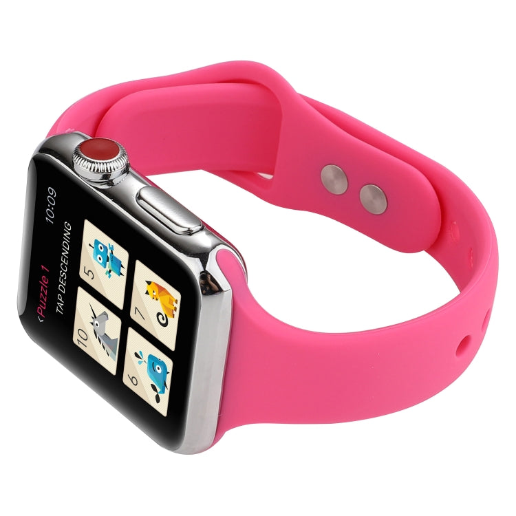 Thin Silicone Double Buckle Replacement Wrist Strap, For Apple Watch Series 7 41mm / 6 & SE & 5 & 4 40mm / 3 & 2 & 1 38mm