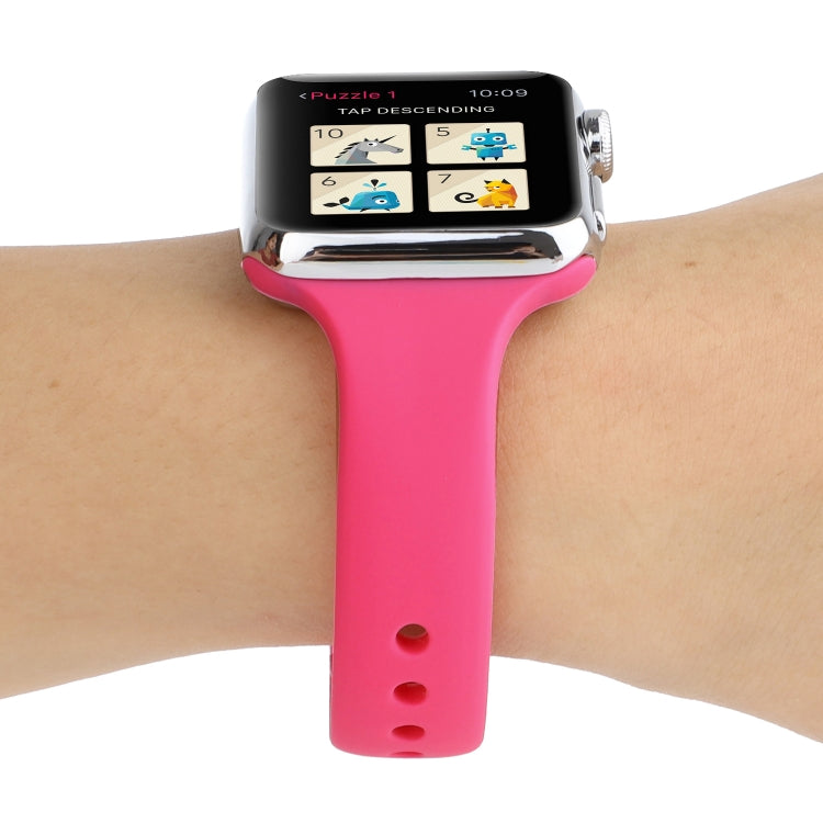 Thin Silicone Double Buckle Replacement Wrist Strap, For Apple Watch Series 7 41mm / 6 & SE & 5 & 4 40mm / 3 & 2 & 1 38mm