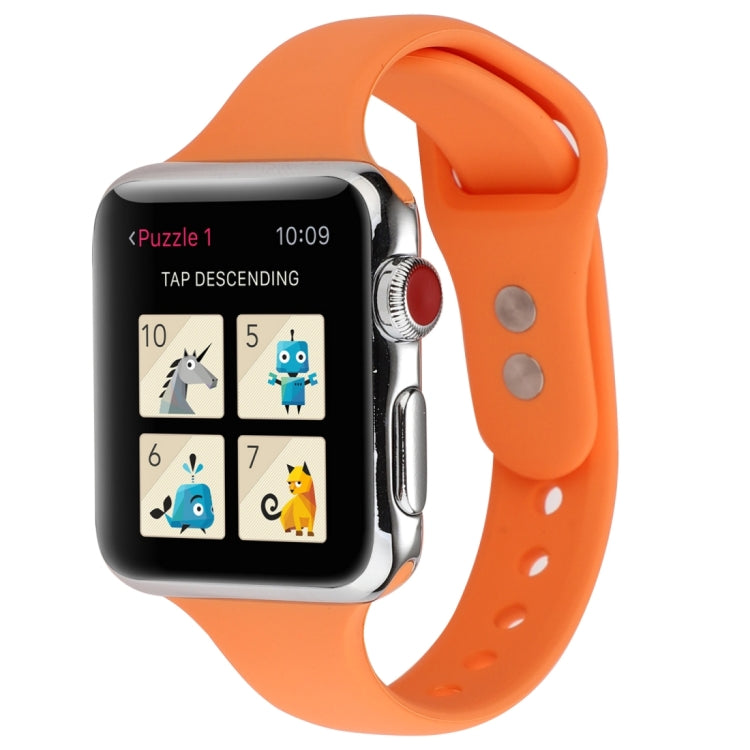 Thin Silicone Double Buckle Replacement Wrist Strap, For Apple Watch Series 7 41mm / 6 & SE & 5 & 4 40mm / 3 & 2 & 1 38mm