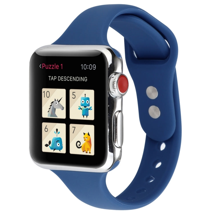 Thin Silicone Double Buckle Replacement Wrist Strap, For Apple Watch Series 8&7 41mm / SE 2&6&SE&5&4 40mm / 3&2&1 38mm