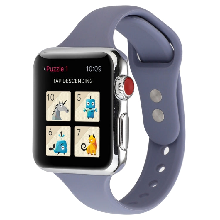 Thin Silicone Double Buckle Replacement Wrist Strap, For Apple Watch Series 8&7 41mm / SE 2&6&SE&5&4 40mm / 3&2&1 38mm