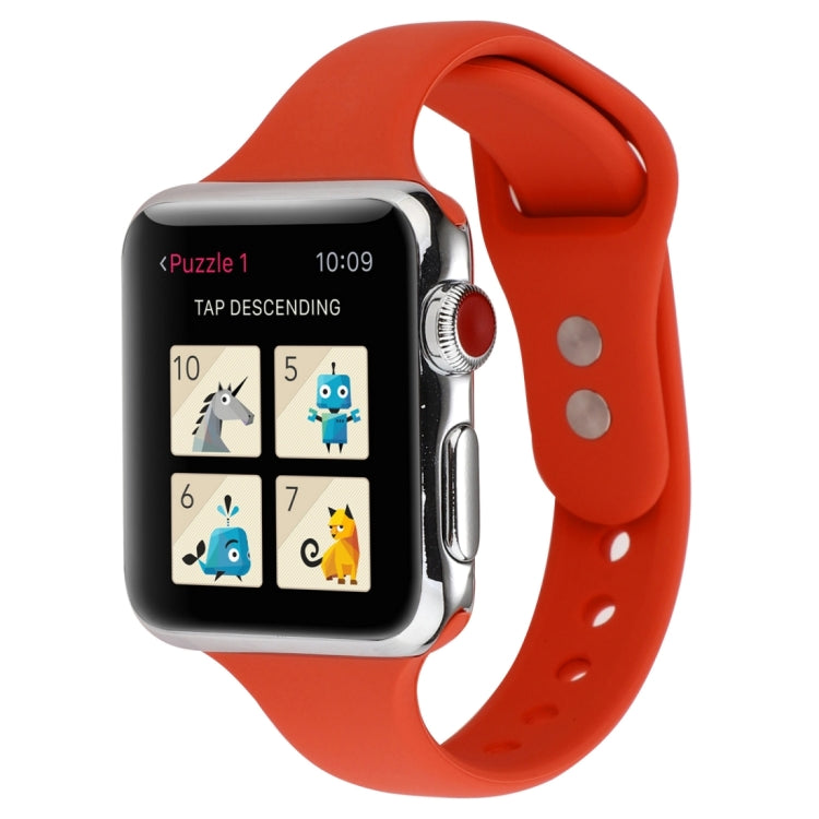 Thin Silicone Double Buckle Replacement Wrist Strap, For Apple Watch Series 7 41mm / 6 & SE & 5 & 4 40mm / 3 & 2 & 1 38mm