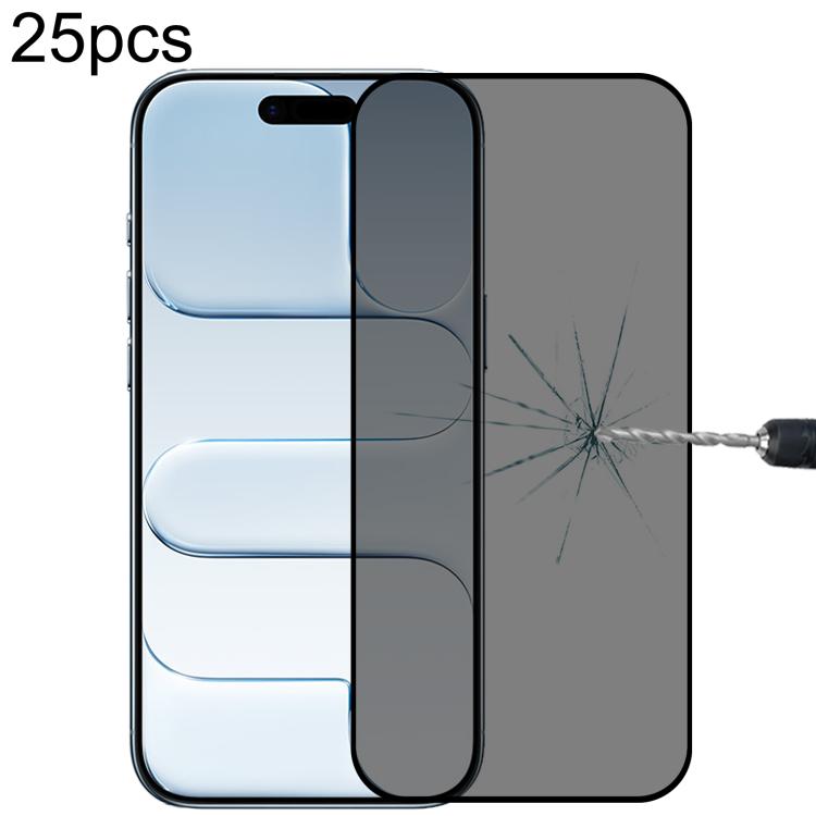 25pcs Full Cover Anti-spy Silk Screen Tempered Glass Film