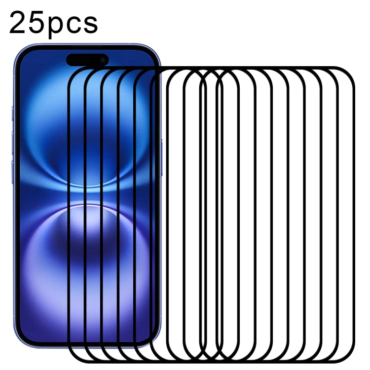 25pcs Full Glue Screen Tempered Glass Film, For iPhone Duo Outer Screen, For iPhone 18 Pro / 17 Pro, For iPhone 18 Pro Max / 17 Pro Max, For iPhone 17, For iPhone Air, For iPhone 16 Pro Max, For iPhone 16 Pro, For iPhone 16 Plus, For iPhone 16