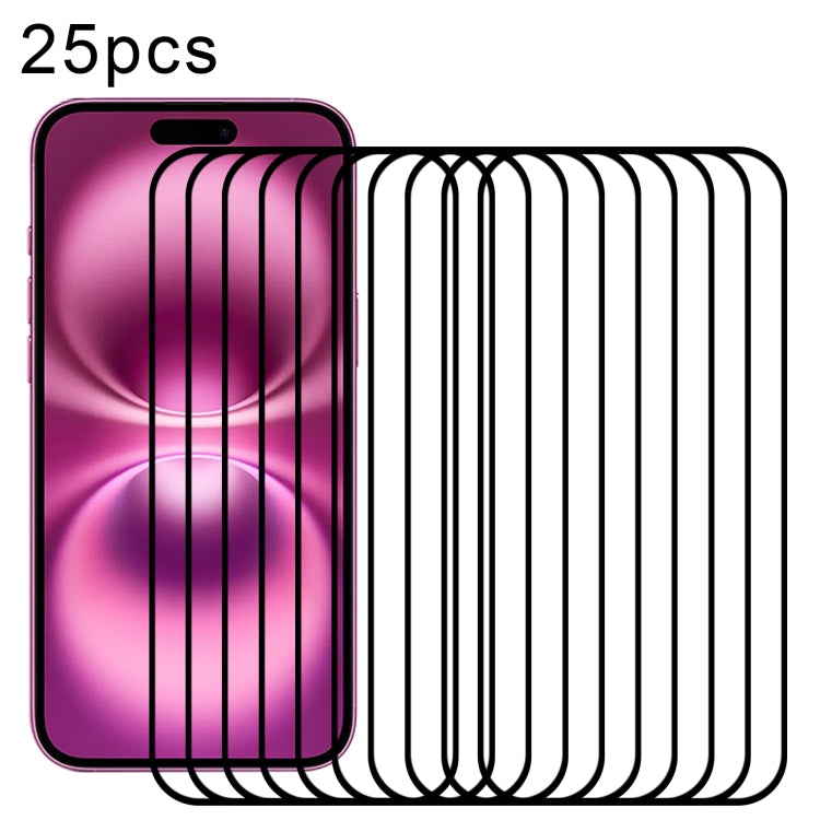 25pcs Full Glue Screen Tempered Glass Film, For iPhone Duo Outer Screen, For iPhone 18 Pro / 17 Pro, For iPhone 18 Pro Max / 17 Pro Max, For iPhone 17, For iPhone Air, For iPhone 16 Pro Max, For iPhone 16 Pro, For iPhone 16 Plus, For iPhone 16