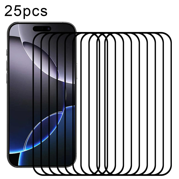 25pcs Full Glue Screen Tempered Glass Film, For iPhone Duo Outer Screen, For iPhone 18 Pro / 17 Pro, For iPhone 18 Pro Max / 17 Pro Max, For iPhone 17, For iPhone Air, For iPhone 16 Pro Max, For iPhone 16 Pro, For iPhone 16 Plus, For iPhone 16