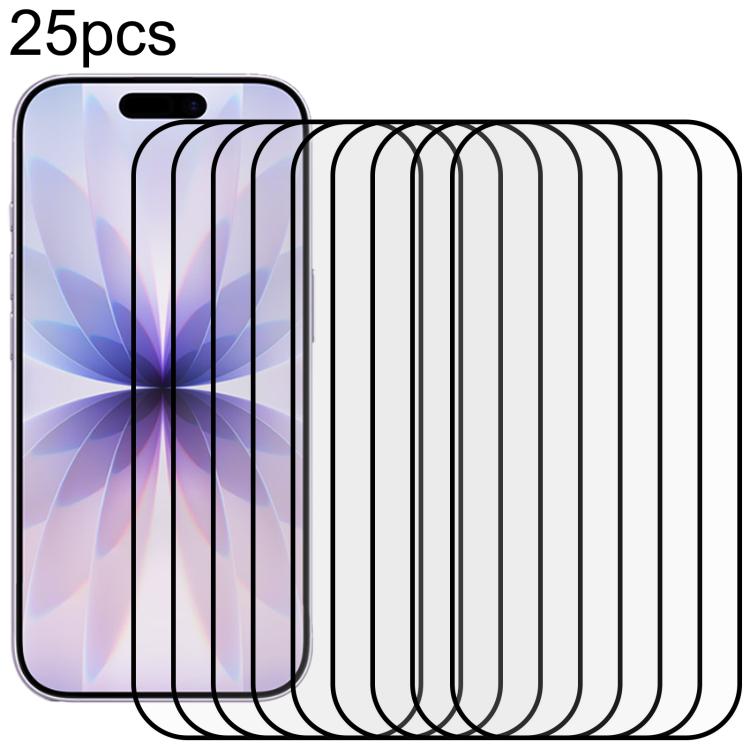 25pcs Full Glue Screen Tempered Glass Film, For iPhone Duo Outer Screen, For iPhone 18 Pro / 17 Pro, For iPhone 18 Pro Max / 17 Pro Max, For iPhone 17, For iPhone Air, For iPhone 16 Pro Max, For iPhone 16 Pro, For iPhone 16 Plus, For iPhone 16