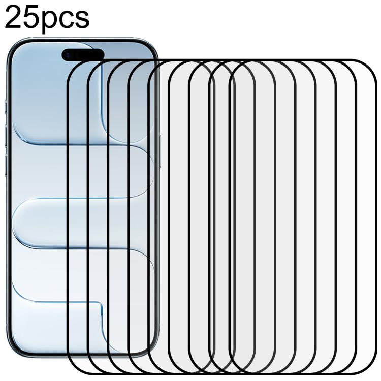 25pcs Full Glue Screen Tempered Glass Film, For iPhone Fold, For iPhone 17 Pro Max, For iPhone 17 Pro, For iPhone 17, For iPhone Air, For iPhone 16 Pro Max, For iPhone 16 Pro, For iPhone 16 Plus, For iPhone 16