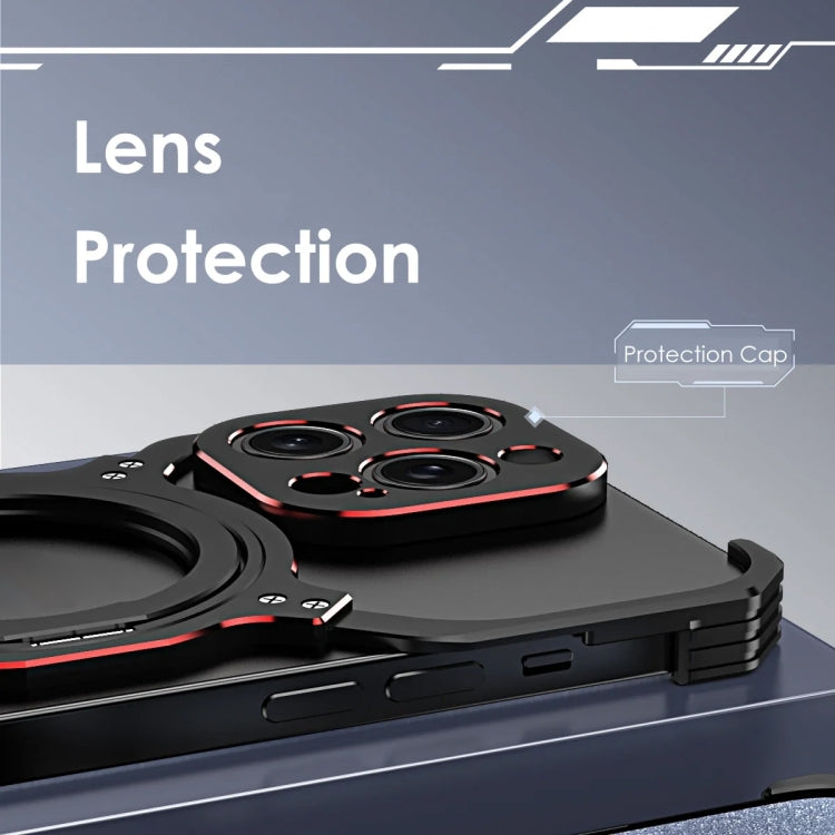 Mechanical Arm Borderless MagSafe Holder Metal Phone Case