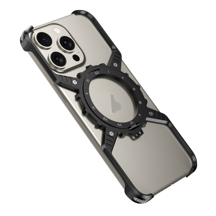 Mechanical Gear MagSafe Holder Borderless Metal Phone Case