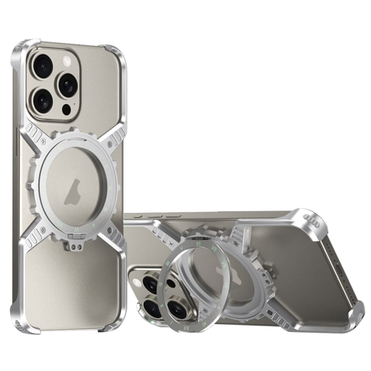 Mechanical Gear MagSafe Holder Borderless Metal Phone Case