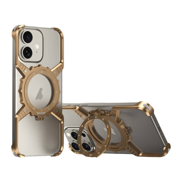 Mechanical Gear MagSafe Holder Borderless Metal Phone Case