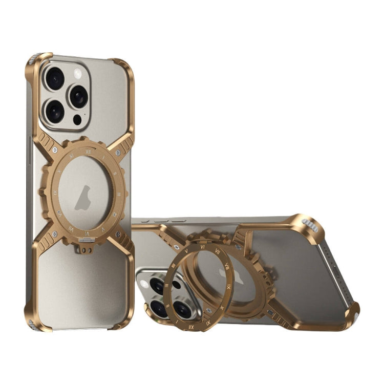 Mechanical Gear MagSafe Holder Borderless Metal Phone Case