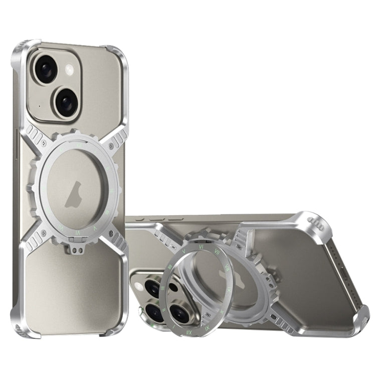 Mechanical Gear MagSafe Holder Borderless Metal Phone Case