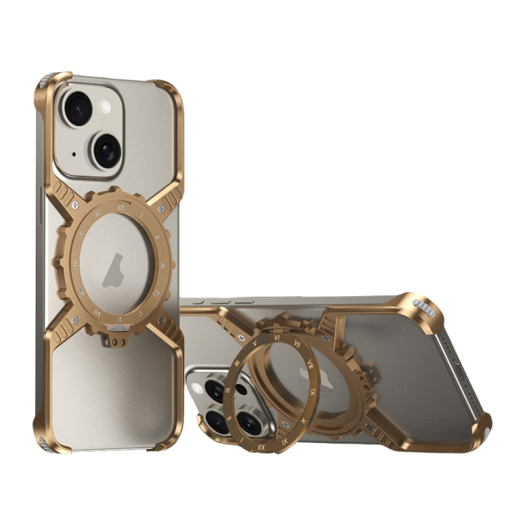 Mechanical Gear MagSafe Holder Borderless Metal Phone Case