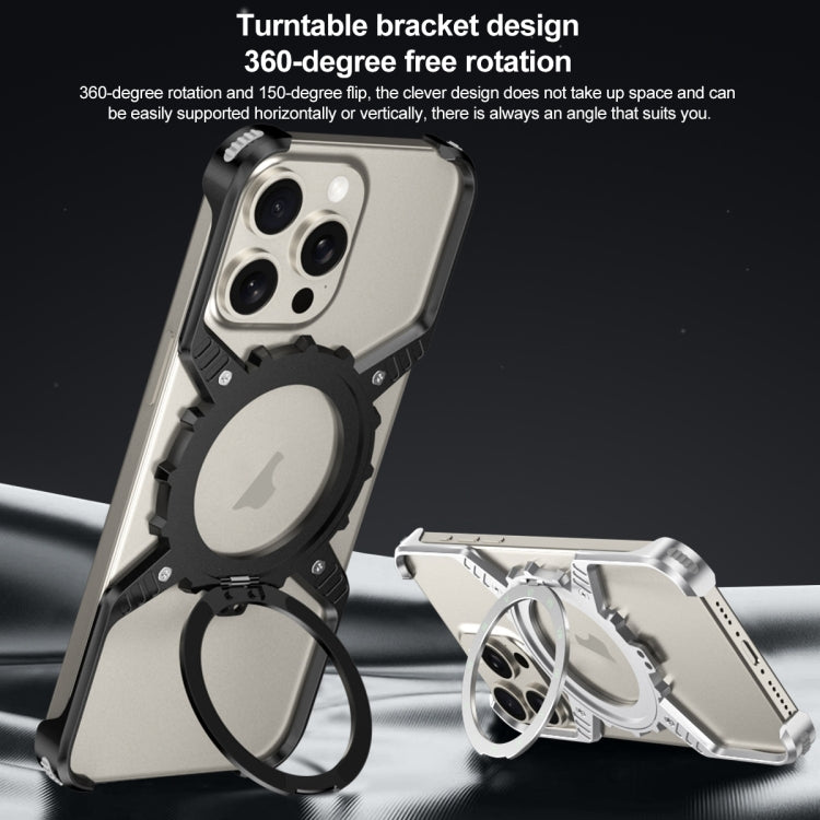 Mechanical Gear MagSafe Holder Borderless Metal Phone Case