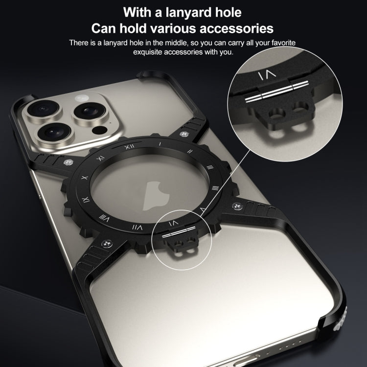Mechanical Gear MagSafe Holder Borderless Metal Phone Case