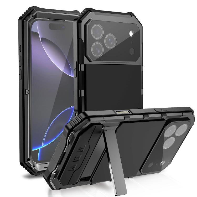 R-JUST Life Waterproof Dustproof Shockproof Holder Phone Case, For iPhone 17e / 16e, For iPhone 17 Pro Max, For iPhone 17 Pro, For iPhone 17, For iPhone 16 Pro Max, For iPhone 16 Plus, For iPhone 15 Pro Max, For iPhone 15 Plus