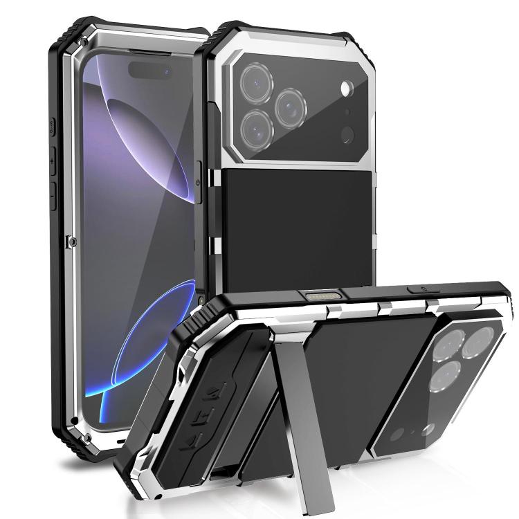 R-JUST Life Waterproof Dustproof Shockproof Holder Phone Case, For iPhone 18 Pro, For iPhone 18 Pro Max, For iPhone 17e / 16e, For iPhone 17 Pro Max, For iPhone 17 Pro, For iPhone 17, For iPhone 16 Pro Max, For iPhone 16 Plus