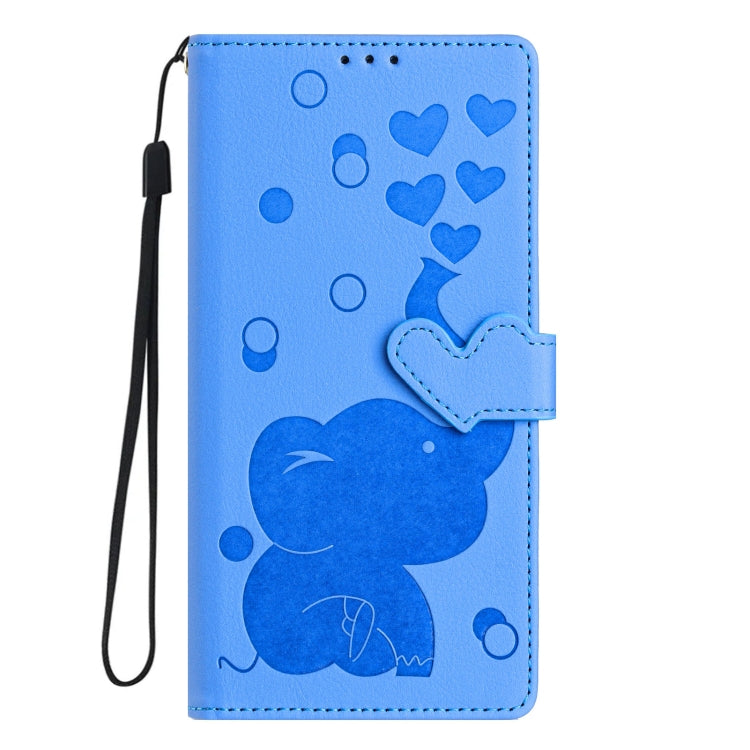 Cartoon Elephant Embossed Leather Phone Case, For iPhone 15 Pro Max, For iPhone 15 Pro, For iPhone 15 Plus, For iPhone 15