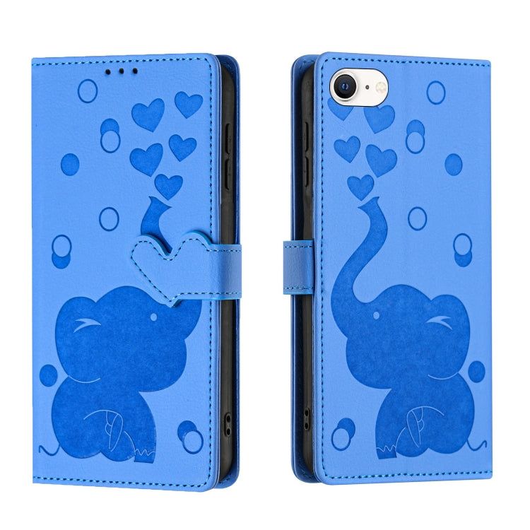 Cartoon Elephant Embossed Leather Phone Case, For iPhone SE 2022 / 2020, For iPhone 13 Pro Max, For iPhone 13 Pro, For iPhone 13