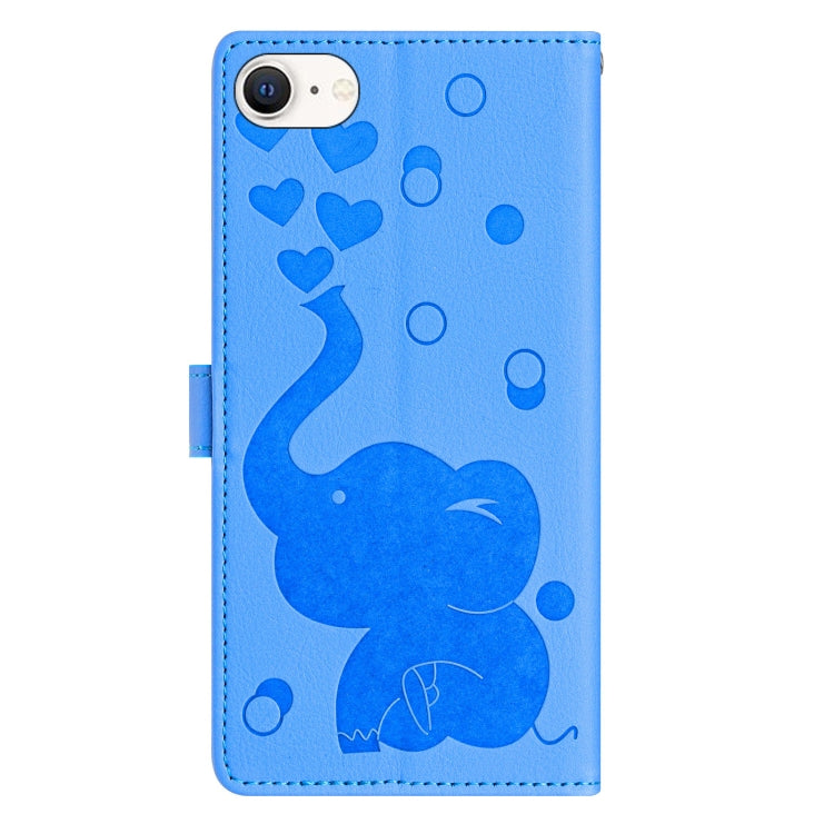 Cartoon Elephant Embossed Leather Phone Case, For iPhone SE 2022 / 2020, For iPhone 13 Pro Max, For iPhone 13 Pro, For iPhone 13