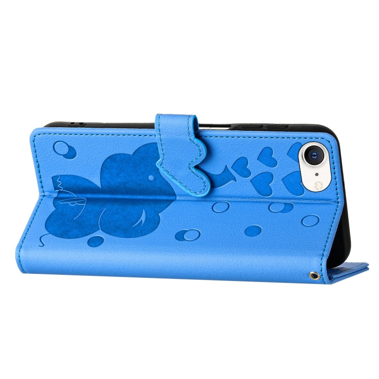 Cartoon Elephant Embossed Leather Phone Case, For iPhone SE 2022 / 2020, For iPhone 13 Pro Max, For iPhone 13 Pro, For iPhone 13