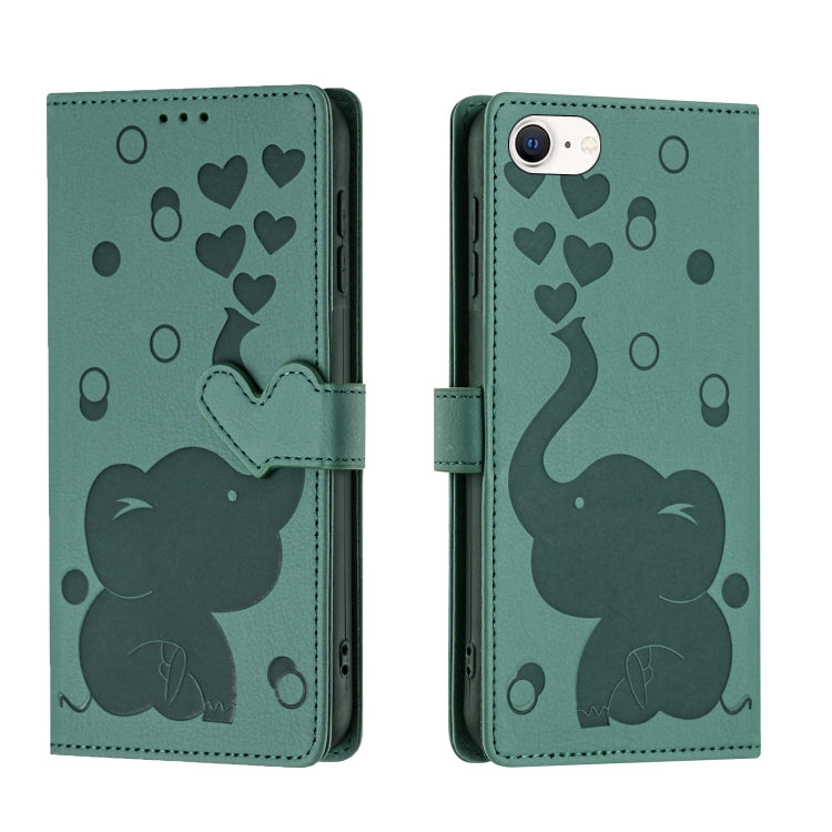 Cartoon Elephant Embossed Leather Phone Case, For iPhone SE 2022 / 2020, For iPhone 13 Pro Max, For iPhone 13 Pro, For iPhone 13