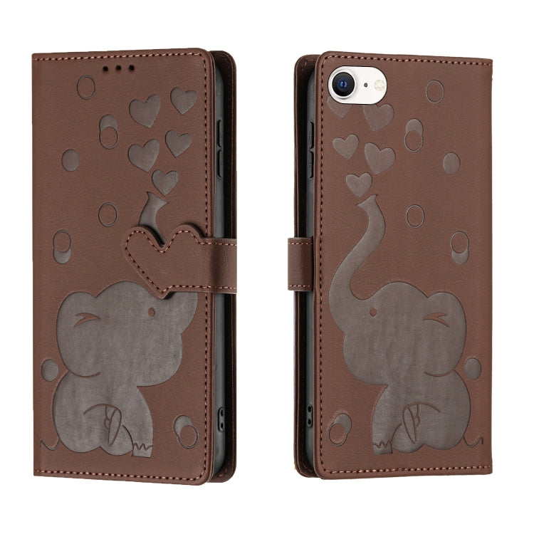 Cartoon Elephant Embossed Leather Phone Case, For iPhone SE 2022 / 2020, For iPhone 13 Pro Max, For iPhone 13 Pro, For iPhone 13