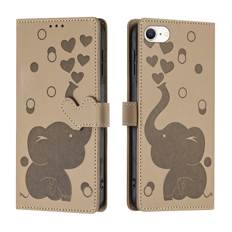 Cartoon Elephant Embossed Leather Phone Case, For iPhone SE 2022 / 2020, For iPhone 13 Pro Max, For iPhone 13 Pro, For iPhone 13