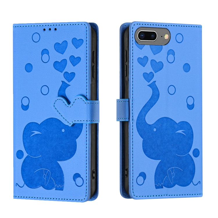 Cartoon Elephant Embossed Leather Phone Case, For iPhone XS Max, For iPhone 8 Plus / 7 Plus