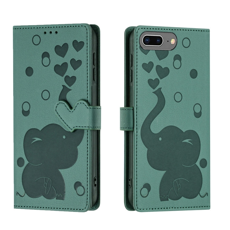 Cartoon Elephant Embossed Leather Phone Case, For iPhone XS Max, For iPhone 8 Plus / 7 Plus
