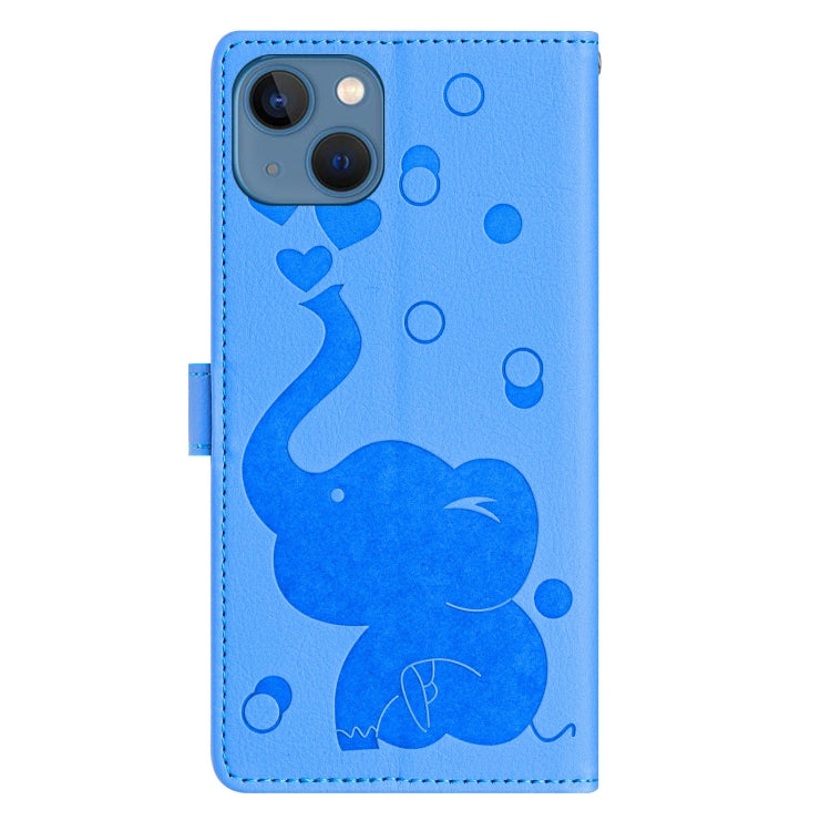 Cartoon Elephant Embossed Leather Phone Case, For iPhone 13 mini / 12 mini, For iPhone 12 / 12 Pro, For iPhone 12 Pro Max, For iPhone 11 Pro Max