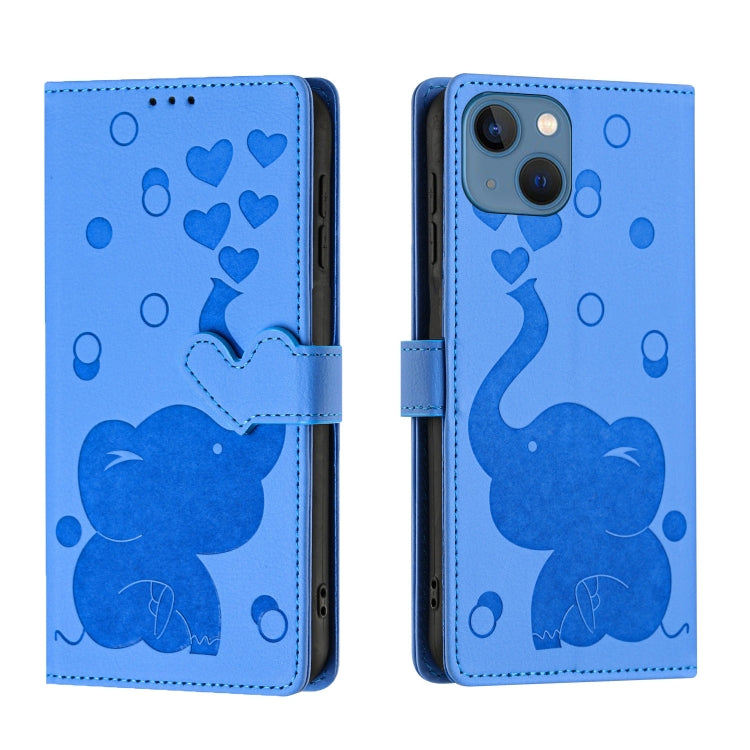 Cartoon Elephant Embossed Leather Phone Case, For iPhone SE 2022 / 2020, For iPhone 13 Pro Max, For iPhone 13 Pro, For iPhone 13