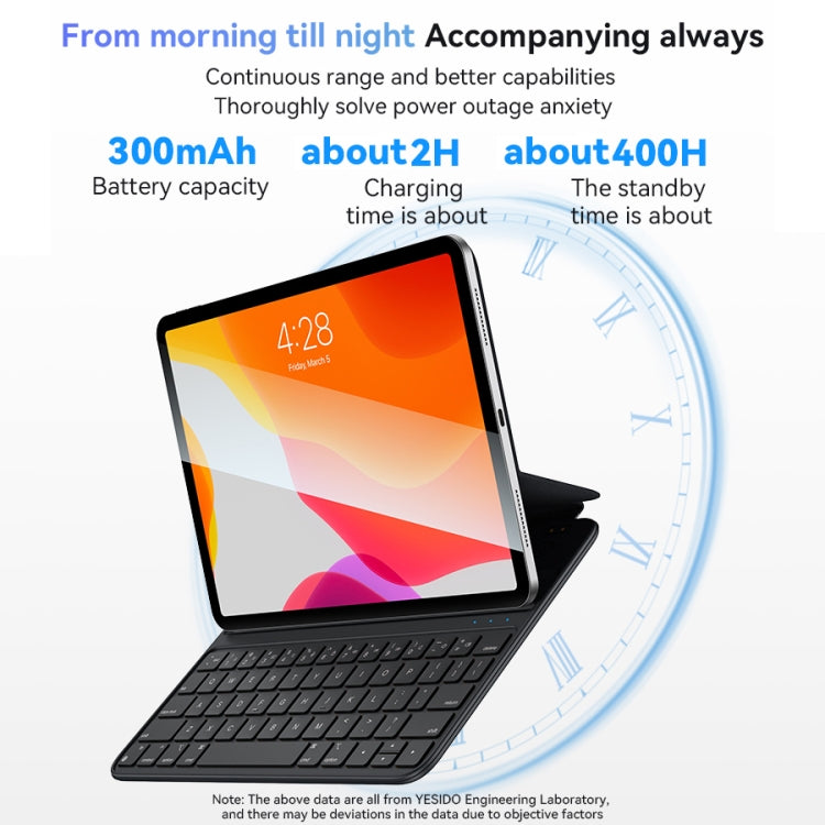 Étui en cuir avec clavier magnétique double face Yesido, pour iPad Pro 11 (2022) / Air 10.9 (2022) et iPad 10e génération (2022)