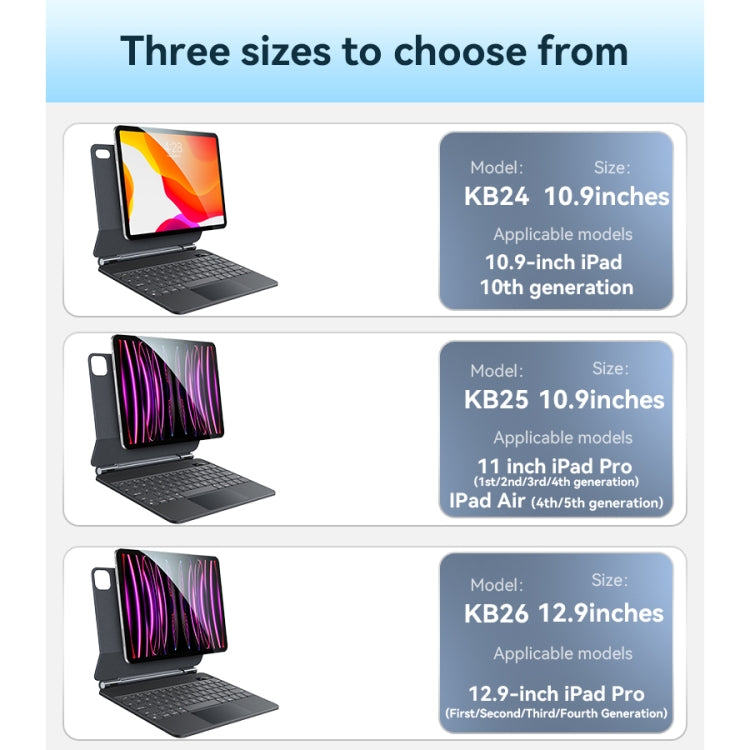 Étui en cuir magnétique avec clavier et écran numérique à clip double face Yesido
