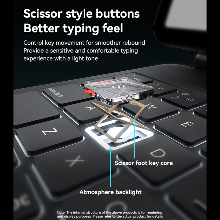 Étui en cuir magnétique avec clavier et écran numérique à clip double face Yesido