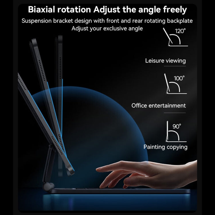Étui en cuir magnétique avec clavier et écran numérique à clip double face Yesido
