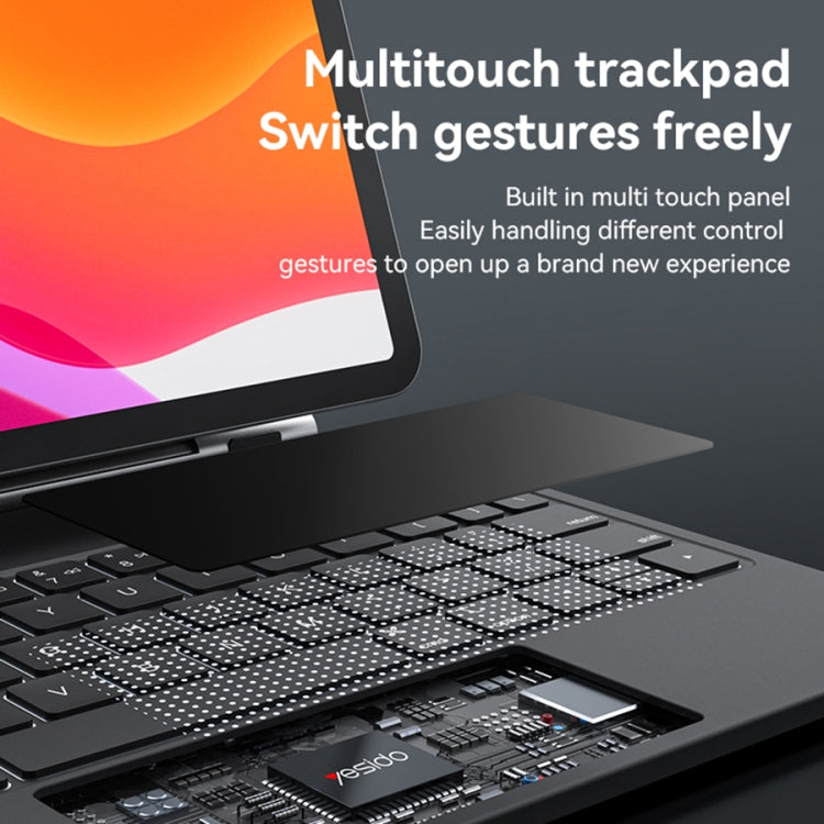 Étui en cuir magnétique avec clavier et écran numérique à clip double face Yesido