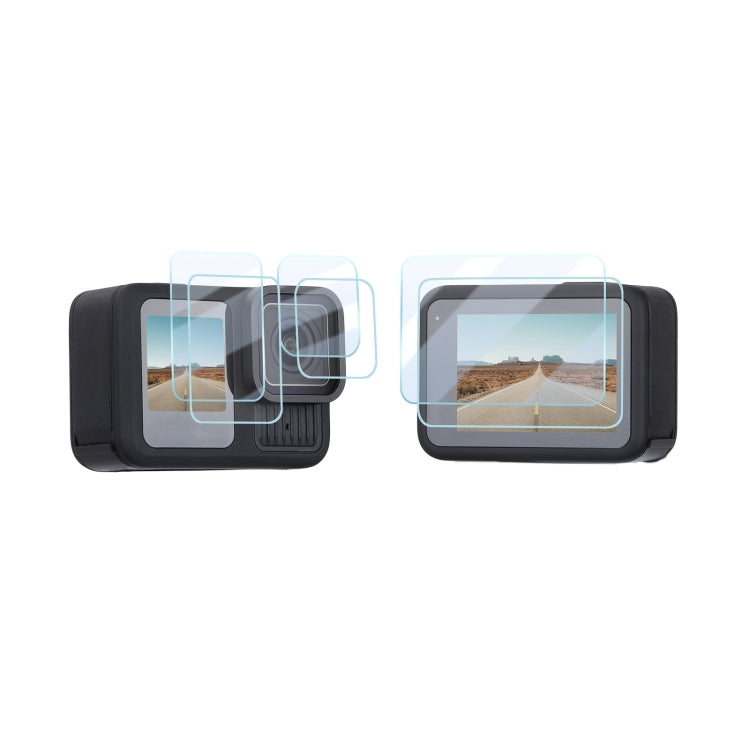 For GoPro HERO13 Black Sunnylife 3 in 1 Lens Protector Front and Rear Screen Tempered Glass Films, 1 + 1 + 1 Sets, 2 + 2 + 2 Sets