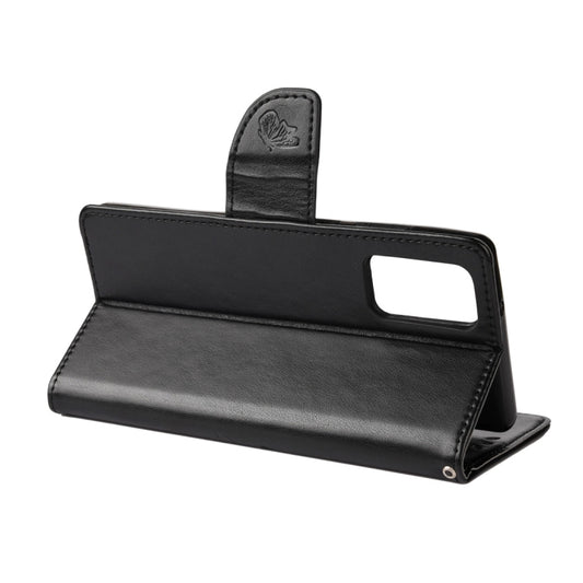Butterfly embossed leather case for Galaxy Note20 Ultra closed position with stand holder