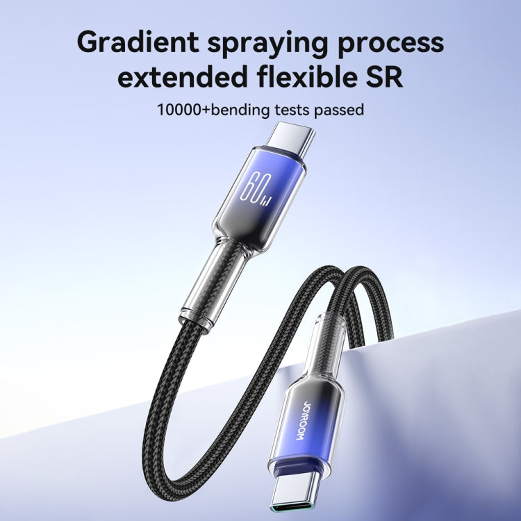 Câble de données et de charge rapide JOYROOM S-A42 Crystal Clear Series, longueur : 1,2 m, câble Type-C vers Type-C, câble Type-C vers 8 broches, câble USB vers Type-C, câble USB vers 8 broches