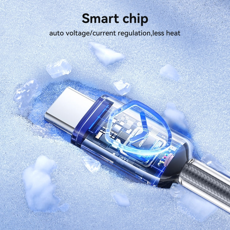 Câble de données et de charge rapide JOYROOM S-A42 Crystal Clear Series, longueur : 1,2 m, câble Type-C vers Type-C, câble Type-C vers 8 broches, câble USB vers Type-C, câble USB vers 8 broches