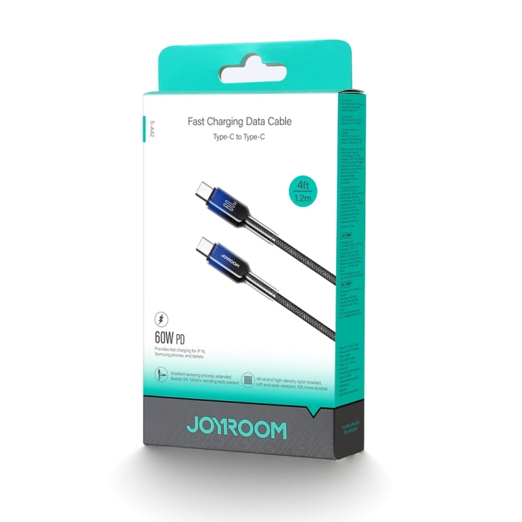 Câble de données et de charge rapide JOYROOM S-A42 Crystal Clear Series, longueur : 1,2 m, câble Type-C vers Type-C, câble Type-C vers 8 broches, câble USB vers Type-C, câble USB vers 8 broches