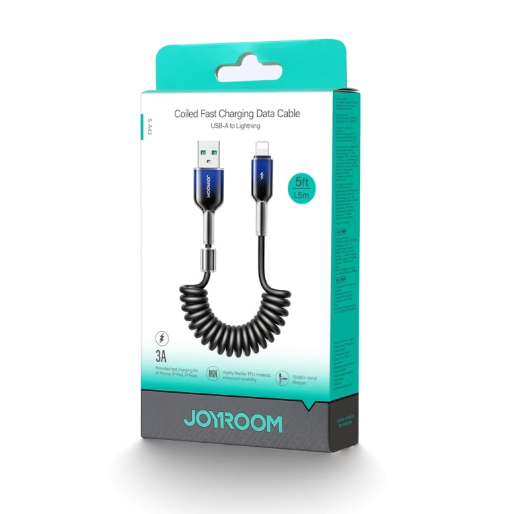JOYROOM S-A43 3A USB to 8 Pin Coiled Fast Charging Data Cable, USB to 8 Pin